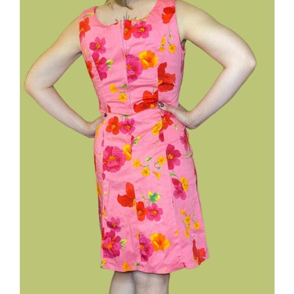 💜 3/$25💜 Love Shack Retro Chic Party DRESS Size 8 Floral Pink Vintage Y2K - Picture 3 of 11